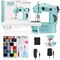 Mini Sewing Machine with Extension Table, Dual Speed Portable Sewing Machine for Beginners with Light, Sewing Kit for Household Use, Blue